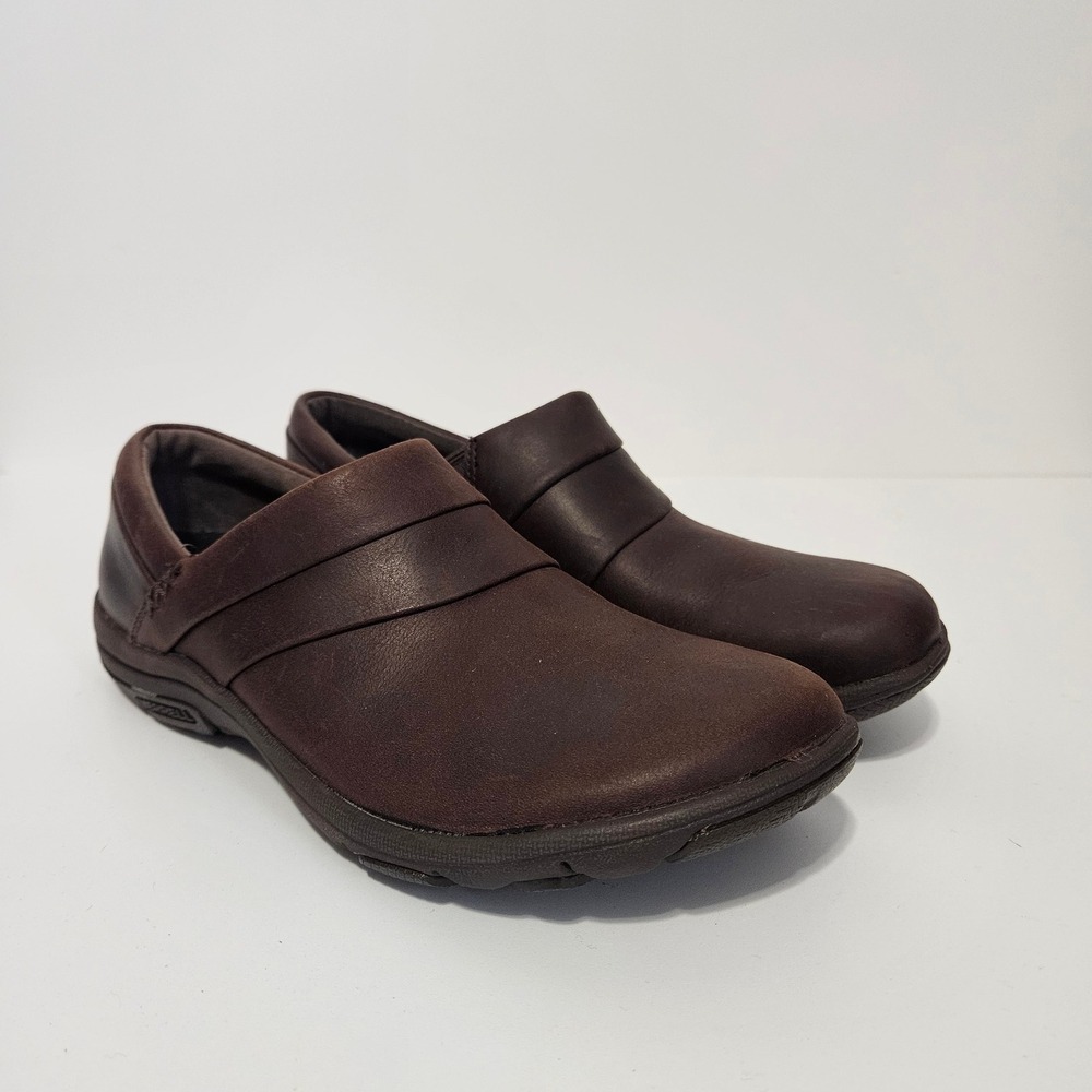Merrell Encore Q2 Leather Mules Clogs Womens 6 Espresso Brown Slip On Slides